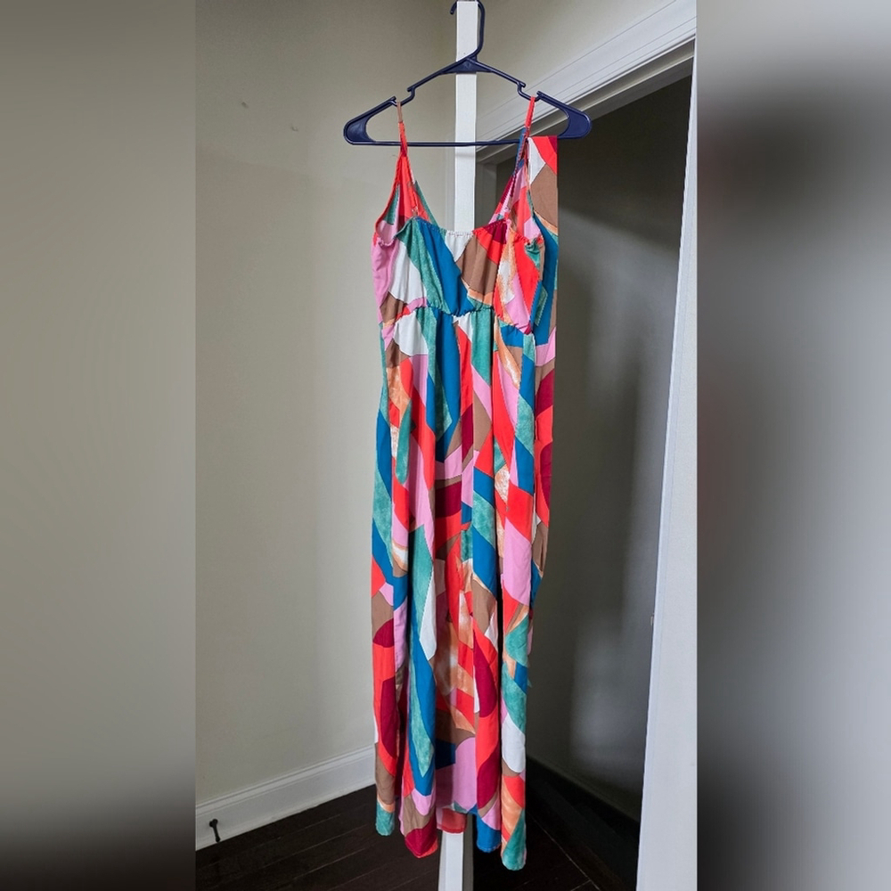 Women's Wrap Boho Front Ruched Hem Sleeveless Spaghetti Straps Belted - Picture 11 of 14